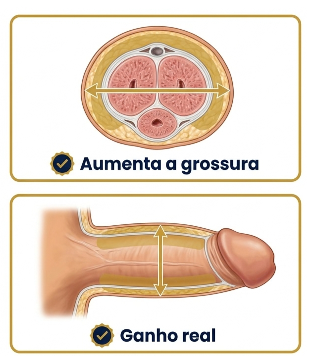 Engrossamento peniano com ácido hialurônico, antes e depois